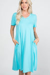 Simplici-Tee T-Shirt Dress in Capri Blue