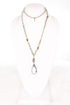 Cali 24" Bronze Chain and Crystal Bead Necklace