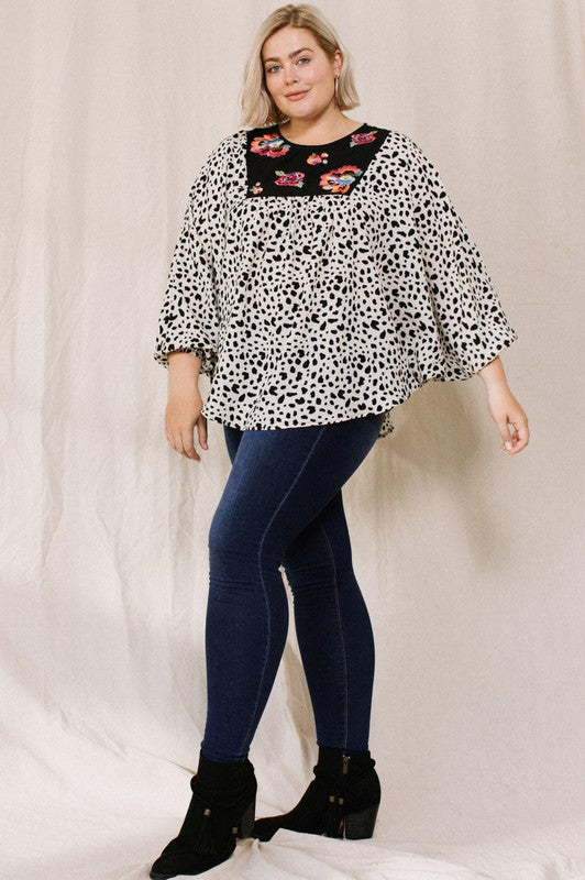 No Ordinary Love Embroidered Blouse - Curvy