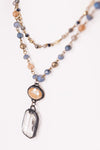 Micah 17" Bronze and Crystal Bead Necklace