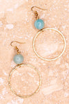 Bree Etched Gold Hoop and Amazonite Earrings