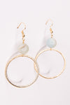 Bree Etched Gold Hoop and Amazonite Earrings