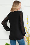 Forever After Swiss Dot Sleeve Top in Black