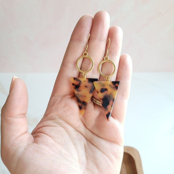 Olivia Earrings in Tortoise and Gold