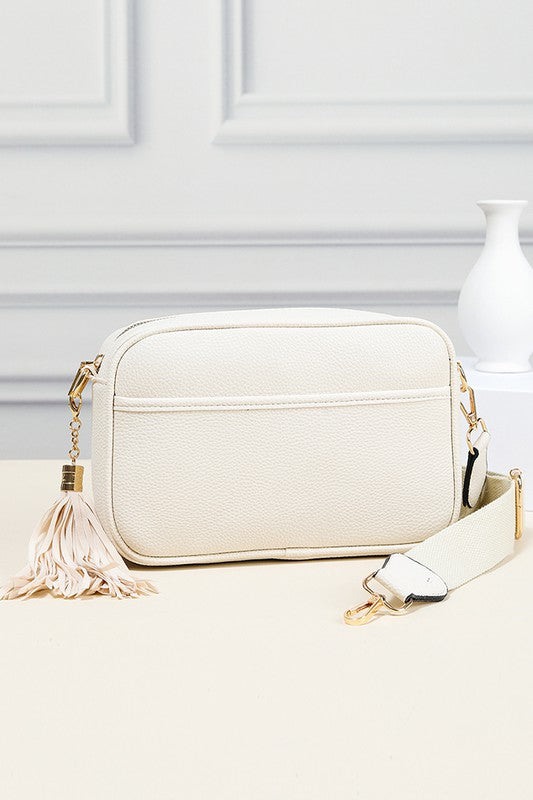 Until Later! Rectangle Leather Crossbody in Ivory