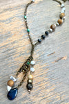 Tia 24" Bronze and Multi Bead Necklace