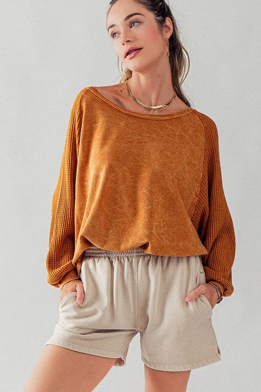 I'll Take That One Mineral Washed Top in Burnt Orange