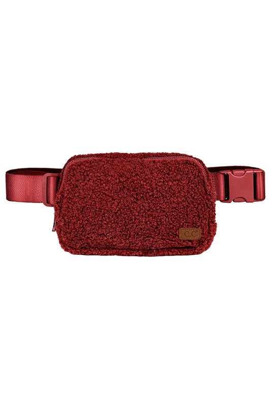 One the Move Sherpa Fanny Pack in Burgundy