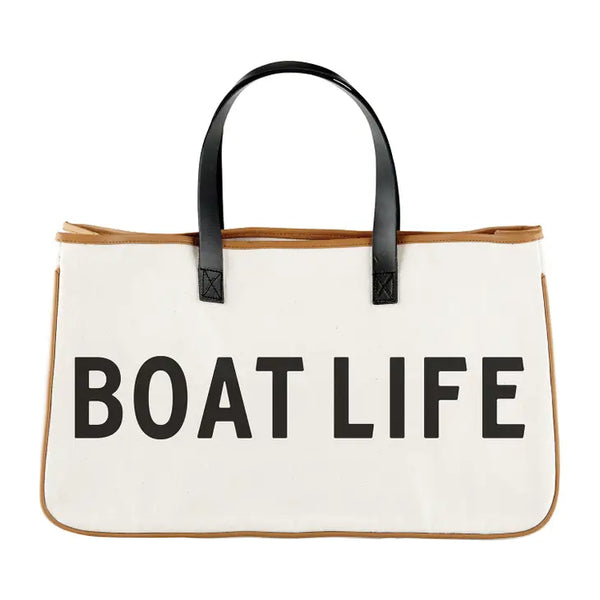 "Boat Life" Cotton Canvas Tote