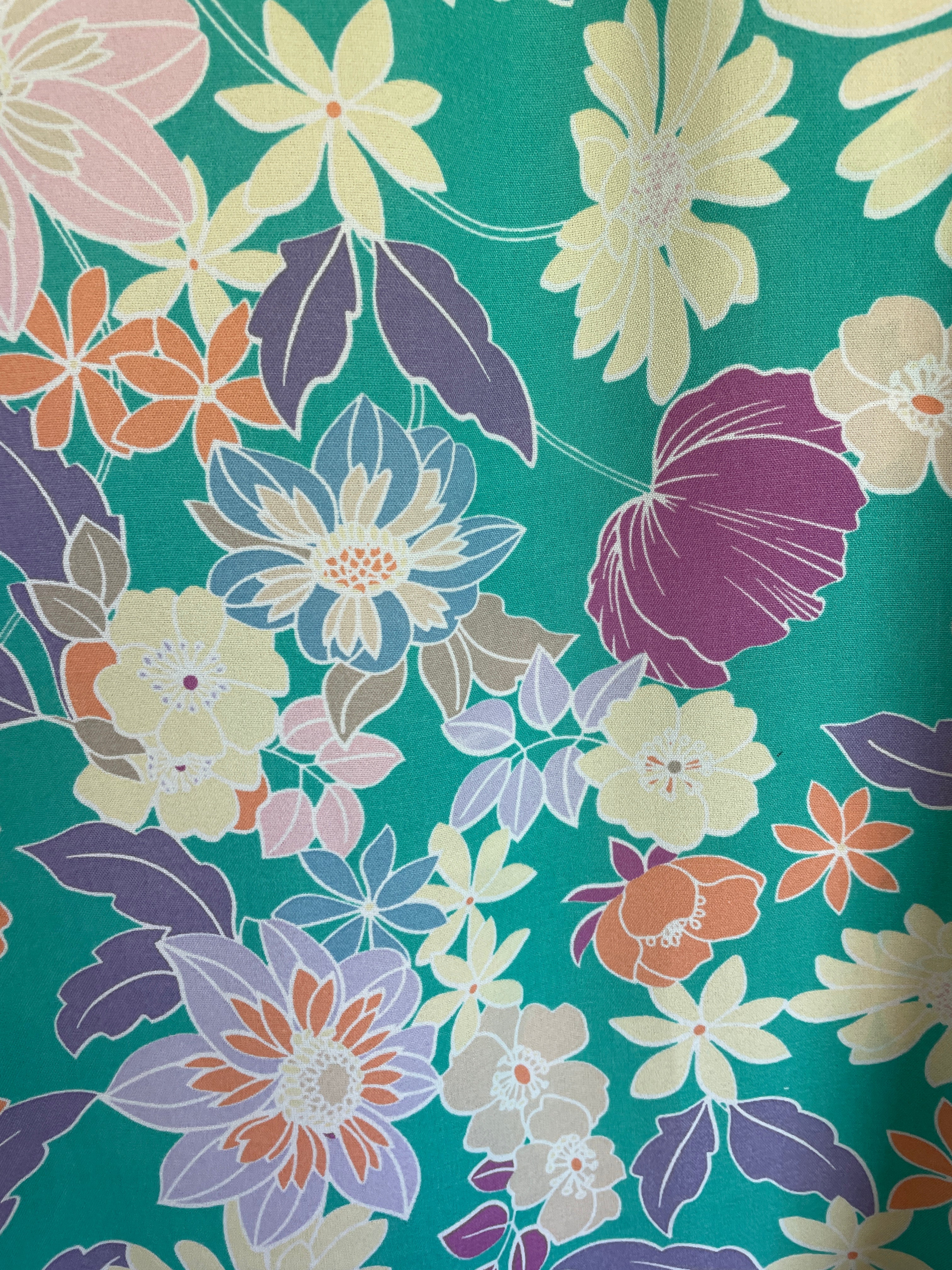 Summer's Garden Floral Print Blouse in Jade