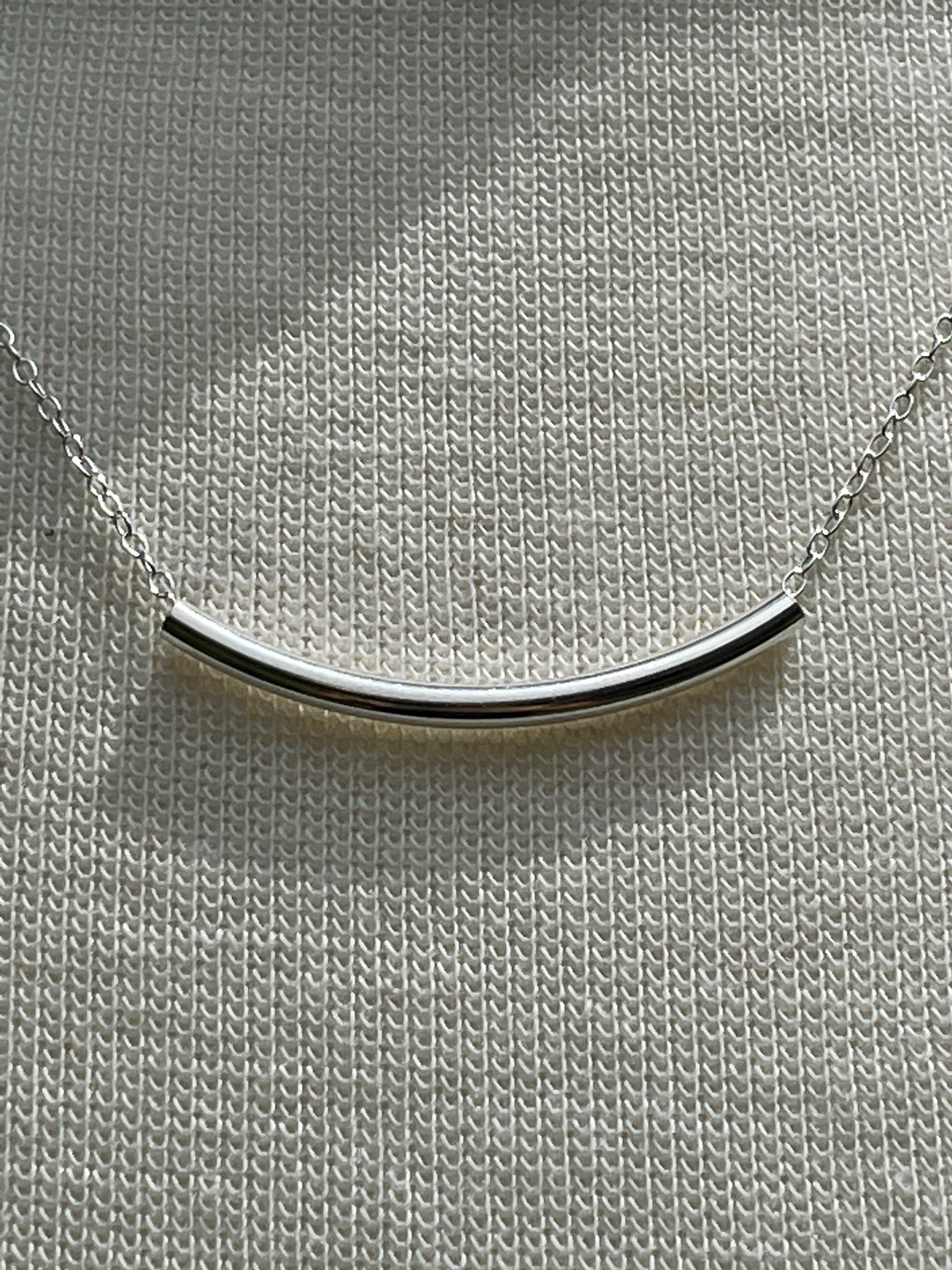 Sterling Silver Curved Bar 18