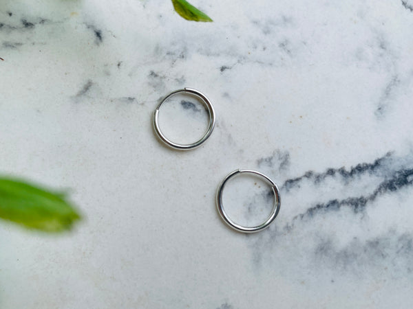 Sterling Silver Tiny Endless Huggie Hoops