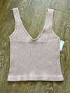 Ribbed Cropped Tank in Woodrose - One Size