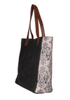 Madison Upcycled Canvas and Durrie Large Tote in Charcoal and Navy