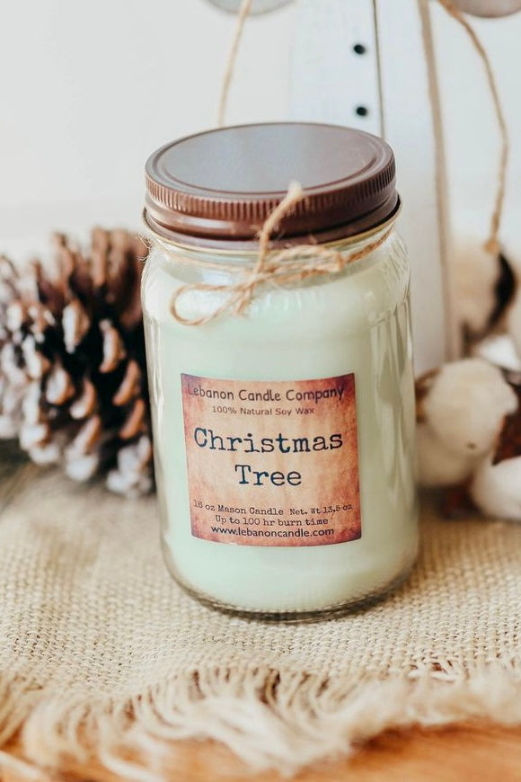 Christmas Tree 16 oz. Mason Jar Soy Candle