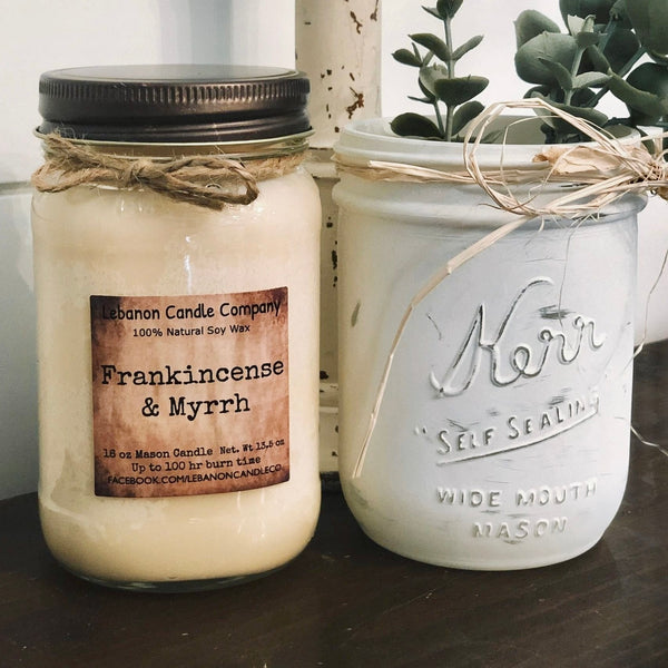 Frankincense & Myrrh 16 oz. Mason Jar Soy Candle