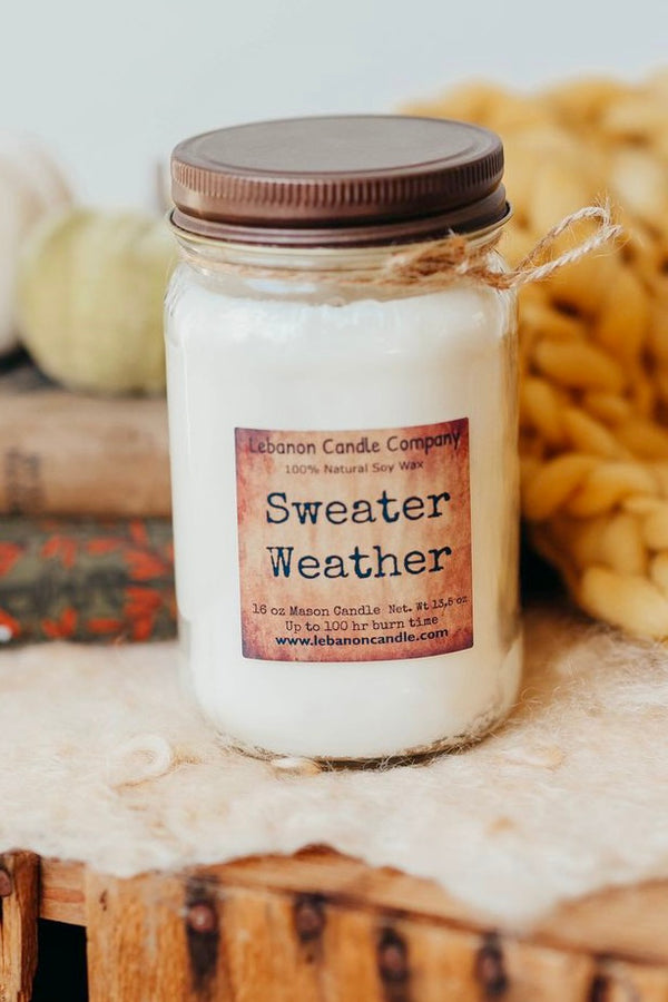 Sweater Weather 16 oz. Mason Jar Soy Candle