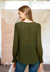 A Moment in Time Dot Blouse in Olive