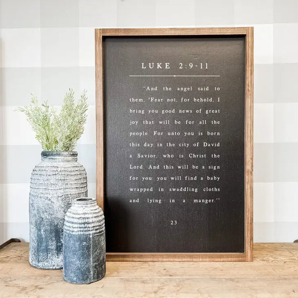 Luke 2:9-11 8"x12" Wood Sign