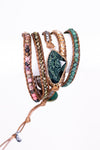 Jade Multi Bead Leather Wrap Bracelet
