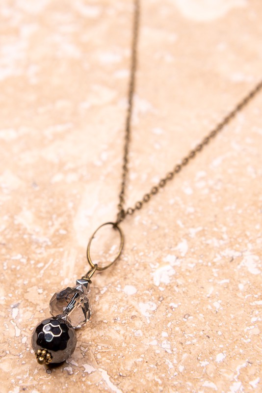 Poppy Hematite and Crystal Necklace
