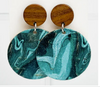 Nice to Meet You Cork and Leather Earrings in Emerald/Aqua Marble