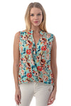 Take Me On Vacation Floral Blouse in Aqua