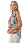 Take Me On Vacation Floral Blouse in Aqua
