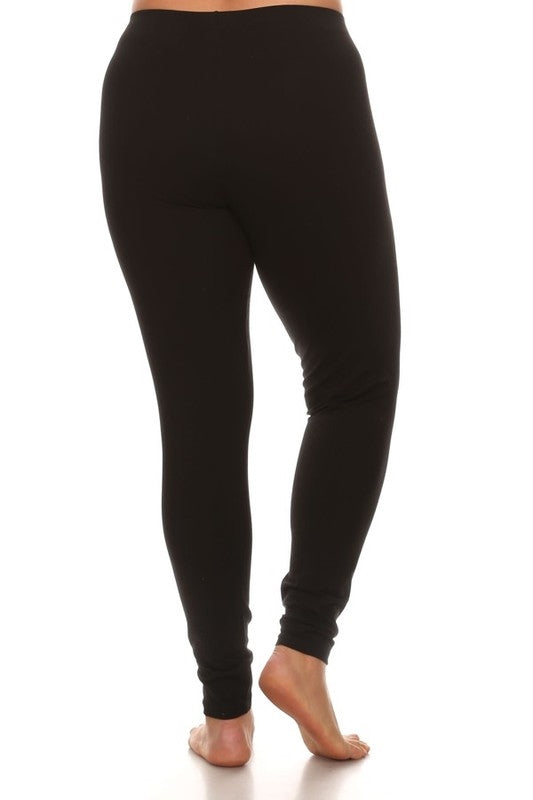Curvy Basic Legging - Black - Bottom - MIA Boutique LLC